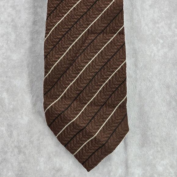 Joseph Abboud Brown Stripe 100% Silk Executive Corporate Italy Men's Neck Tie - Picture 1 of 6